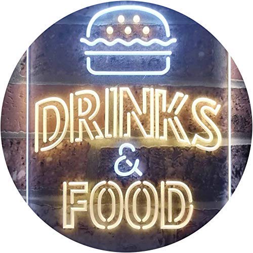 Hamburgers Drinks and Food LED Light Sign - Way Up Gifts