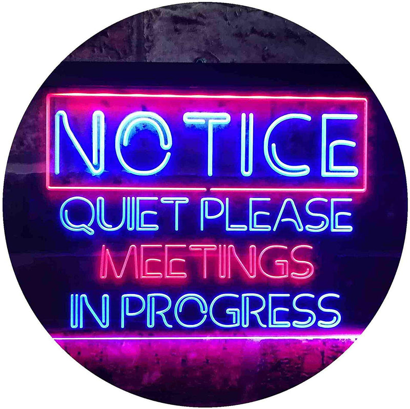 Quiet Please Meeting in Progress LED Light Sign - LED Gift Works