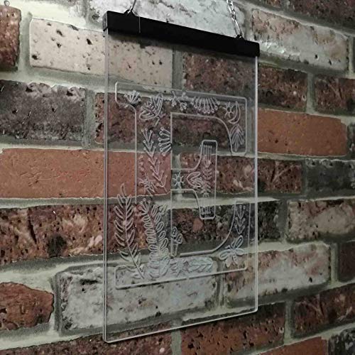 Family Name Letter E Monogram Initial LED Light Sign - LED Gift Works