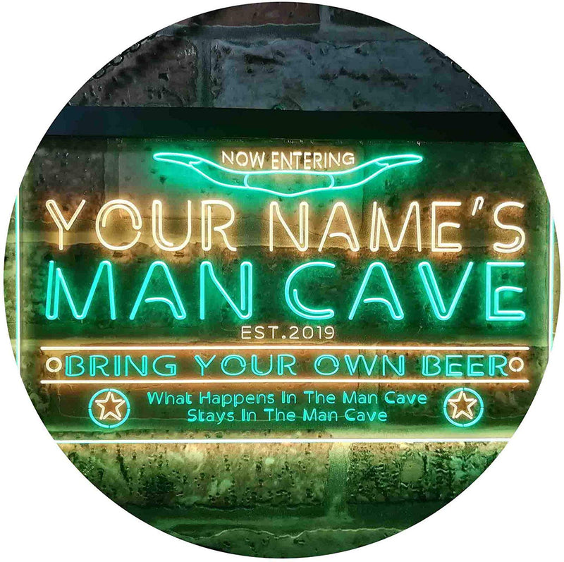 Personalized Western Theme Man Cave LED Light Sign - LED Gift Works