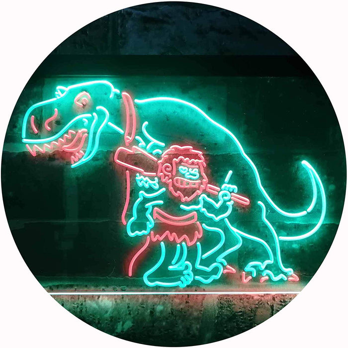 Caveman Dinosaur LED Light Sign - Way Up Gifts