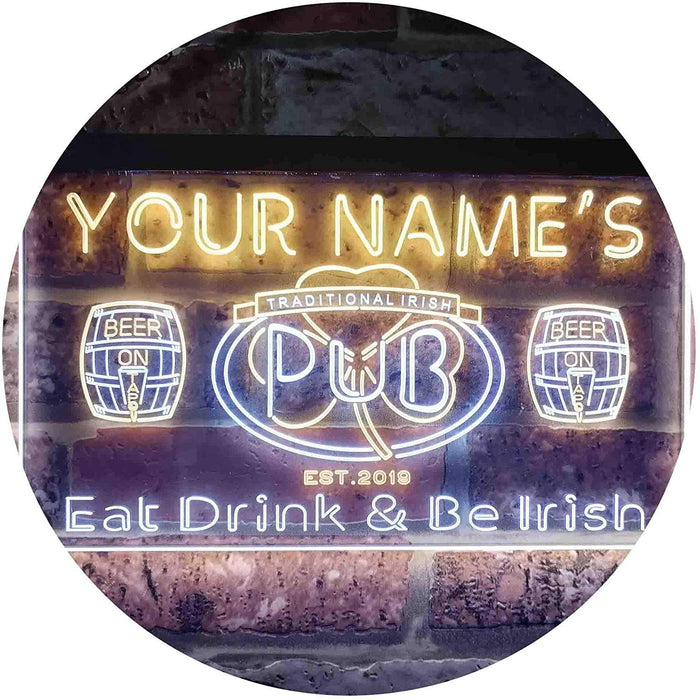 Personalized Traditional Irish Pub LED Light Sign - Way Up Gifts