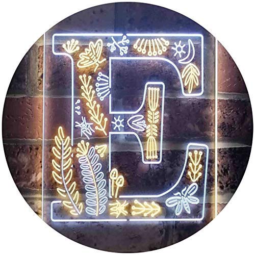 Family Name Letter E Monogram Initial LED Light Sign - Way Up Gifts