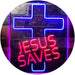 Christian Cross Jesus Saves LED Light Sign - Way Up Gifts