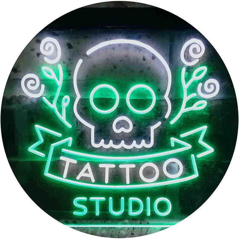 Skull Tattoo Studio LED Light Sign - LED Gift Works