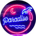 Beach Palm Tree Paradise Island LED Light Sign - Way Up Gifts