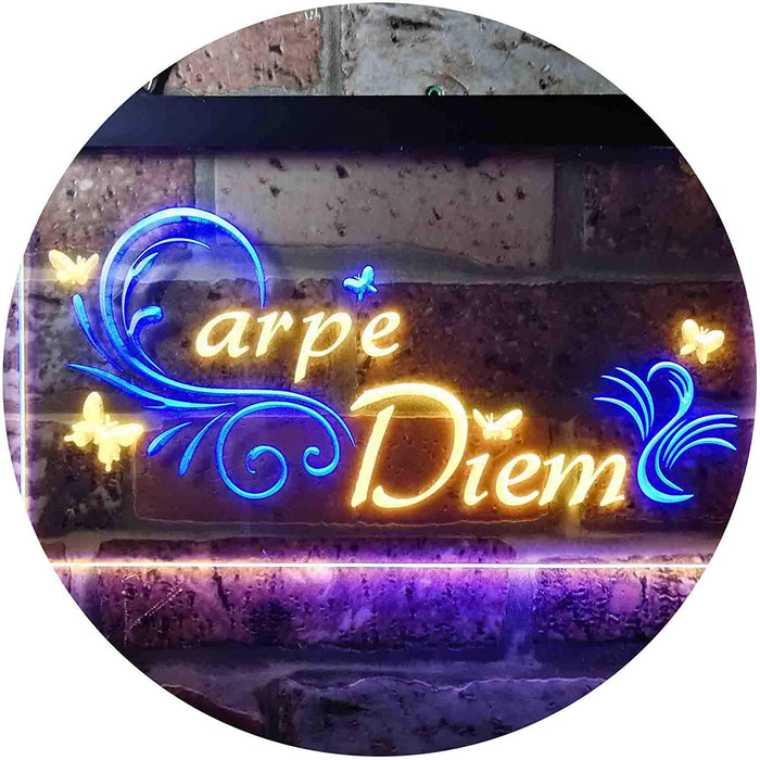 Carpe Diem Seize The Day Bedroom Quote LED Light Sign - Way Up Gifts