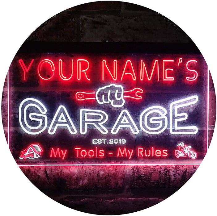 Personalized Home Garage Tools Handyman LED Light Sign - Way Up Gifts