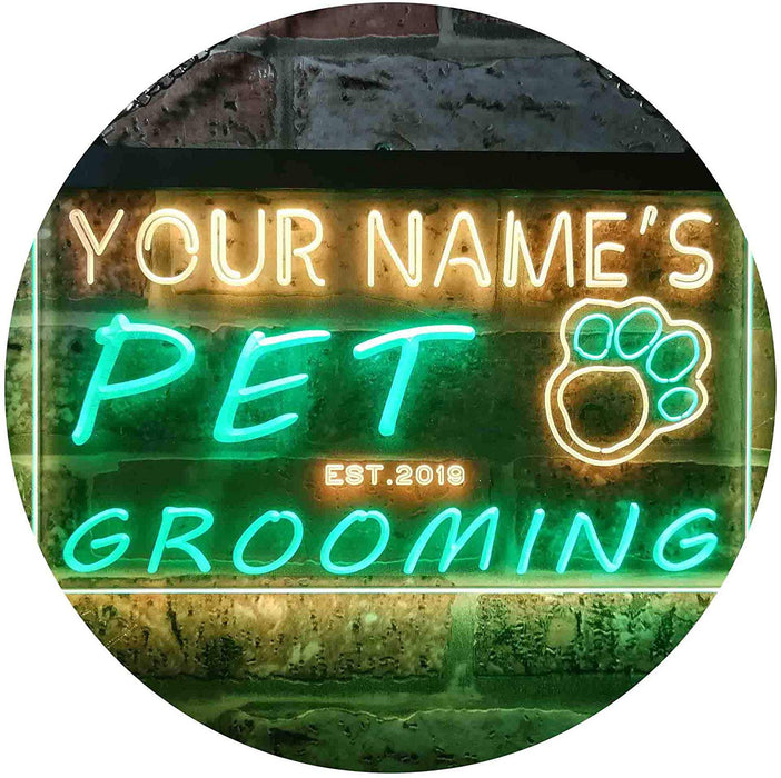 Personalized Paw Print Pet Grooming LED Light Sign - Way Up Gifts