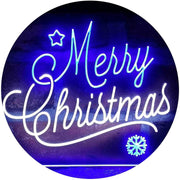 Merry Christmas Snowflakes LED Light Sign - LED Gift Works
