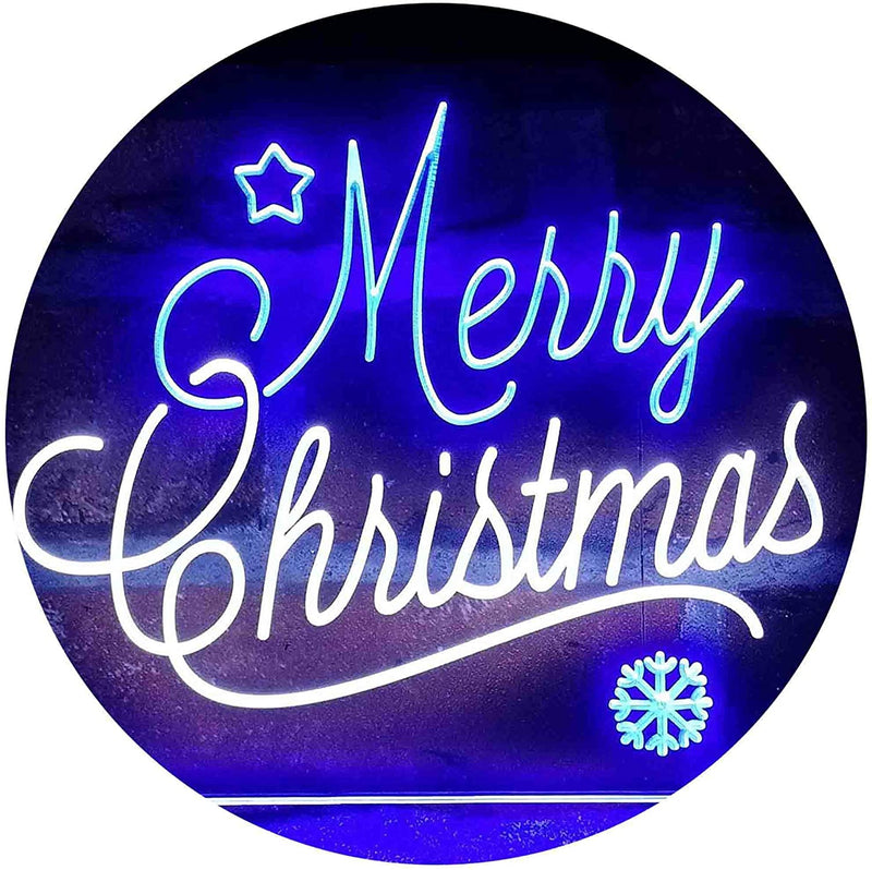 Merry Christmas Snowflakes LED Light Sign - LED Gift Works