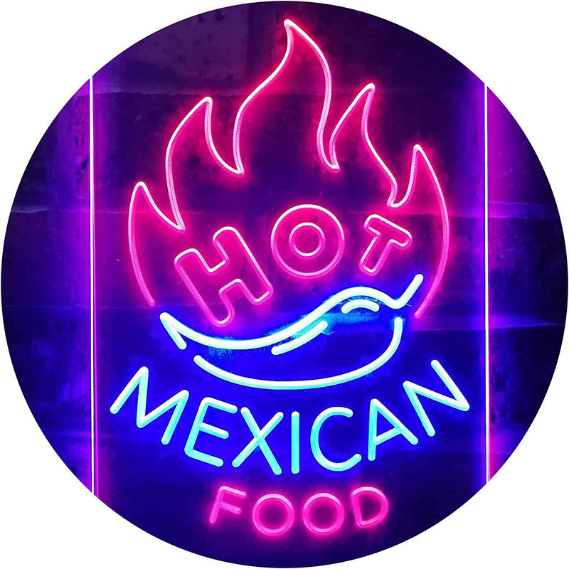Hot Mexican Food LED Light Sign - LED Gift Works