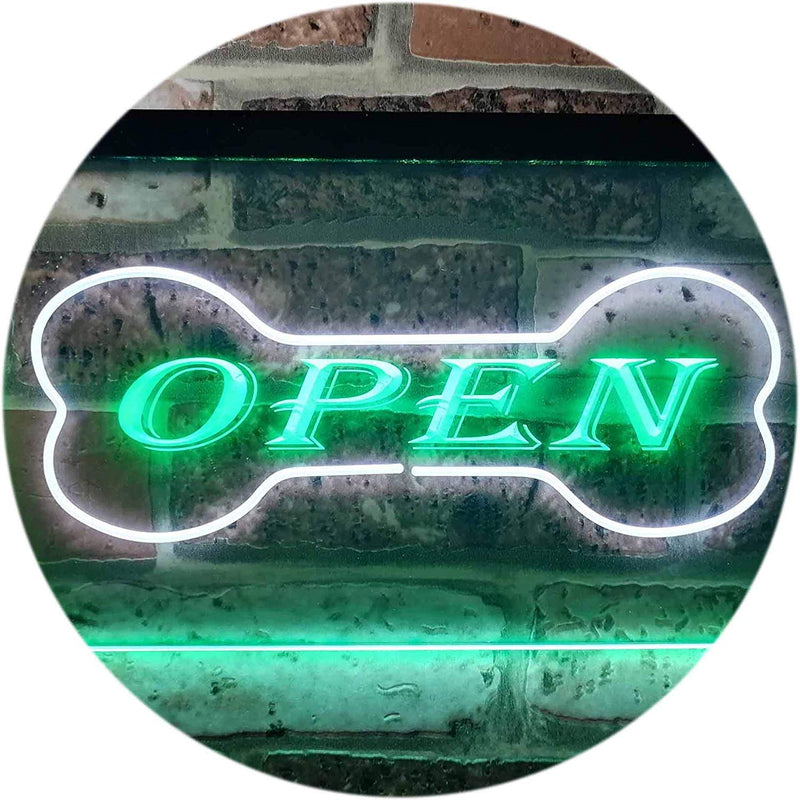Open Dog Bone Grooming Pet Shop LED Light Sign - LED Gift Works