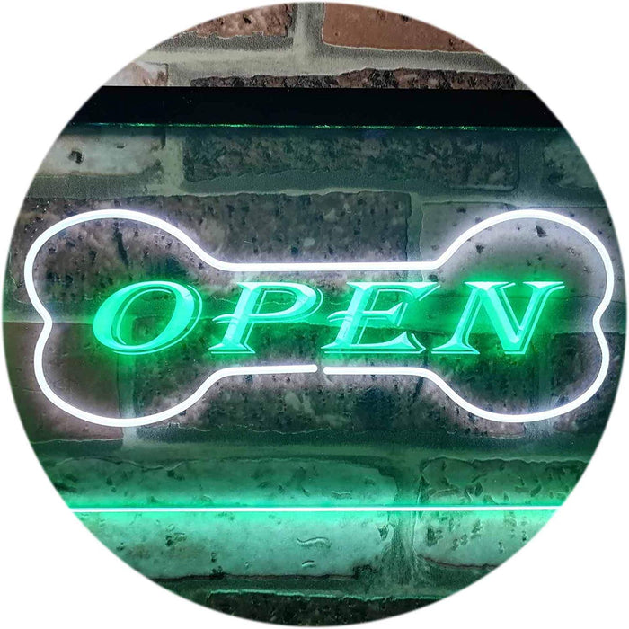 Open Dog Bone Grooming Pet Shop LED Light Sign - Way Up Gifts
