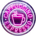Coffee Cappuccino Espresso LED Light Sign - Way Up Gifts