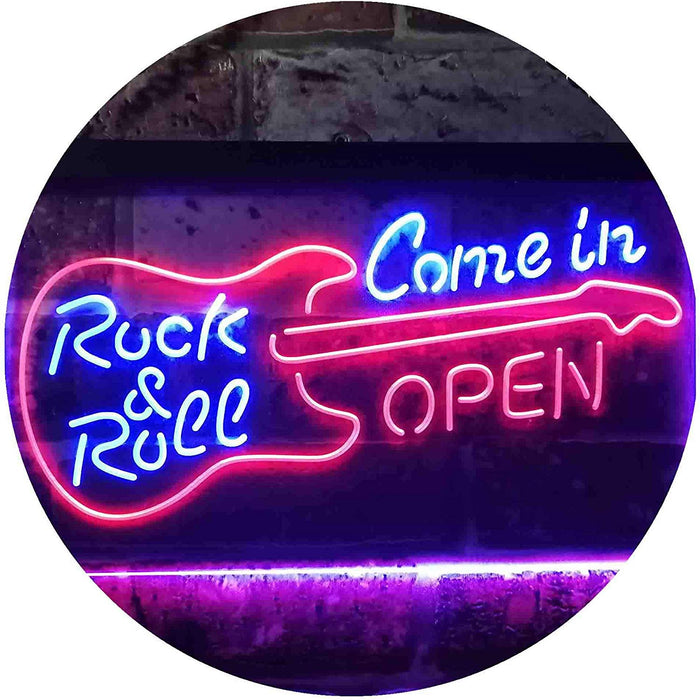 Come in Open Guitar Rock & Roll LED Light Sign - Way Up Gifts