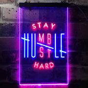 Motivational Quote Stay Humble Hustle Hard LED Light Sign - LED Gift Works
