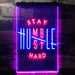 Motivational Quote Stay Humble Hustle Hard LED Light Sign - Way Up Gifts