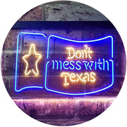 Don't Mess with Texas Flag Garage LED Light Sign - LED Gift Works