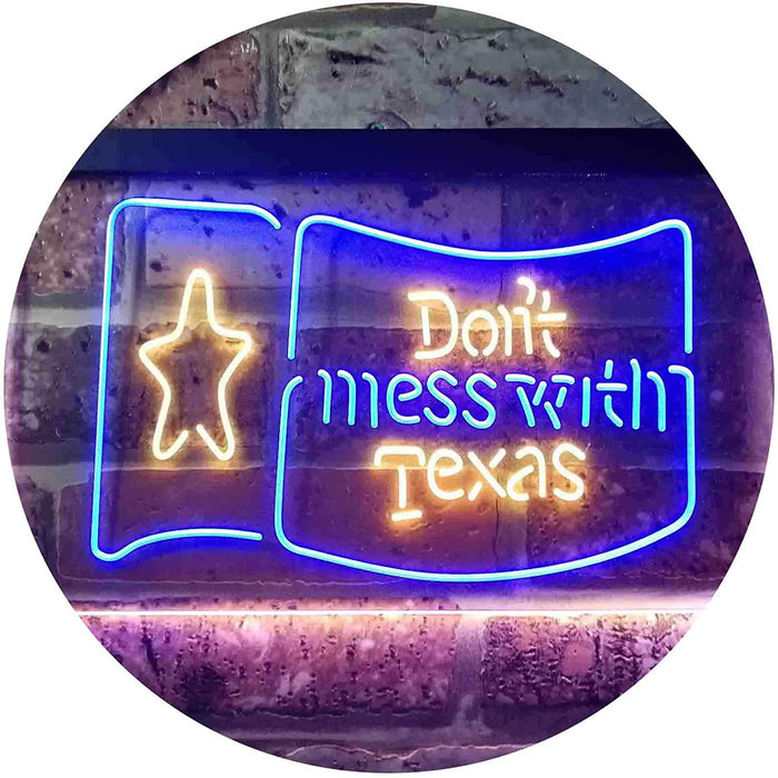 Don't Mess with Texas Flag Garage LED Light Sign - Way Up Gifts