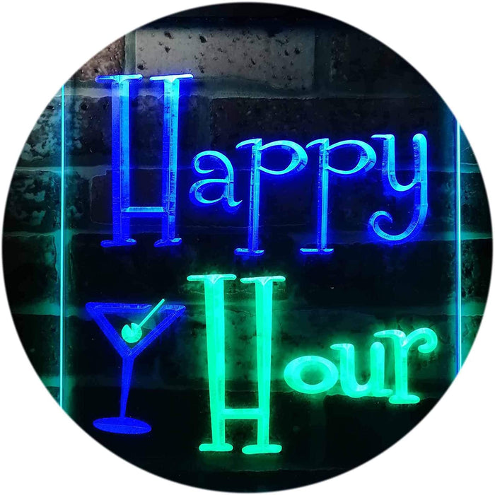 Happy Hour Cocktails Bar LED Light Sign - Way Up Gifts