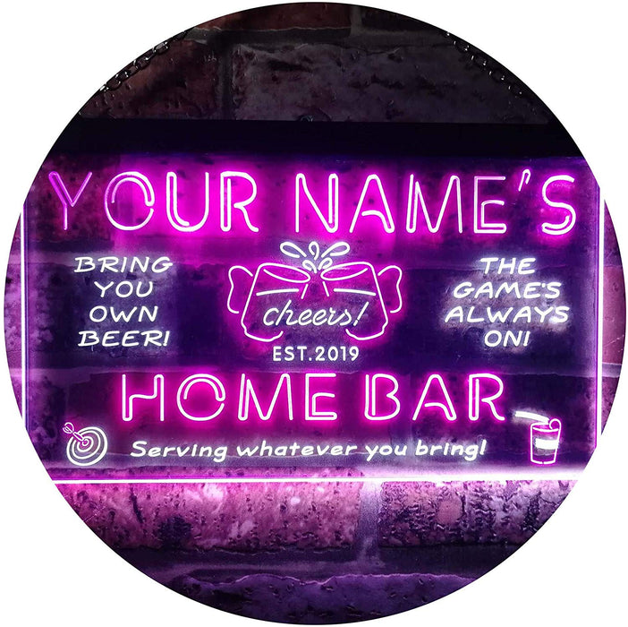 Personalized Beer Cheers Home Bar LED Light Sign - Way Up Gifts