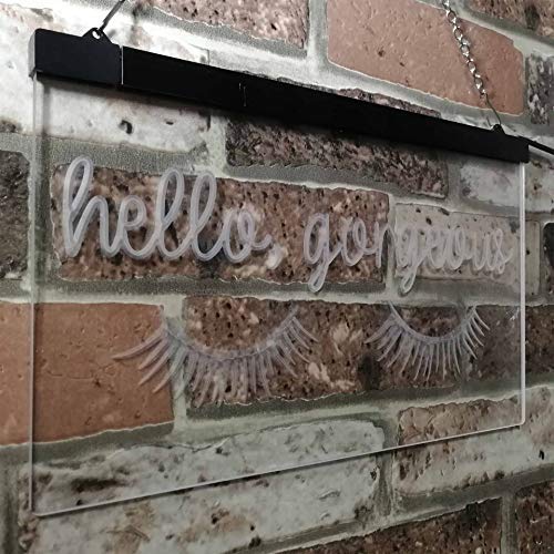 Eyelash Hello Gorgeous LED Light Sign - Way Up Gifts