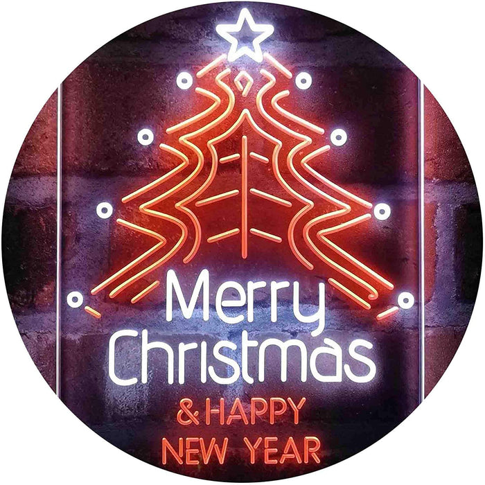 Merry Christmas Happy New Year LED Light Sign - Way Up Gifts