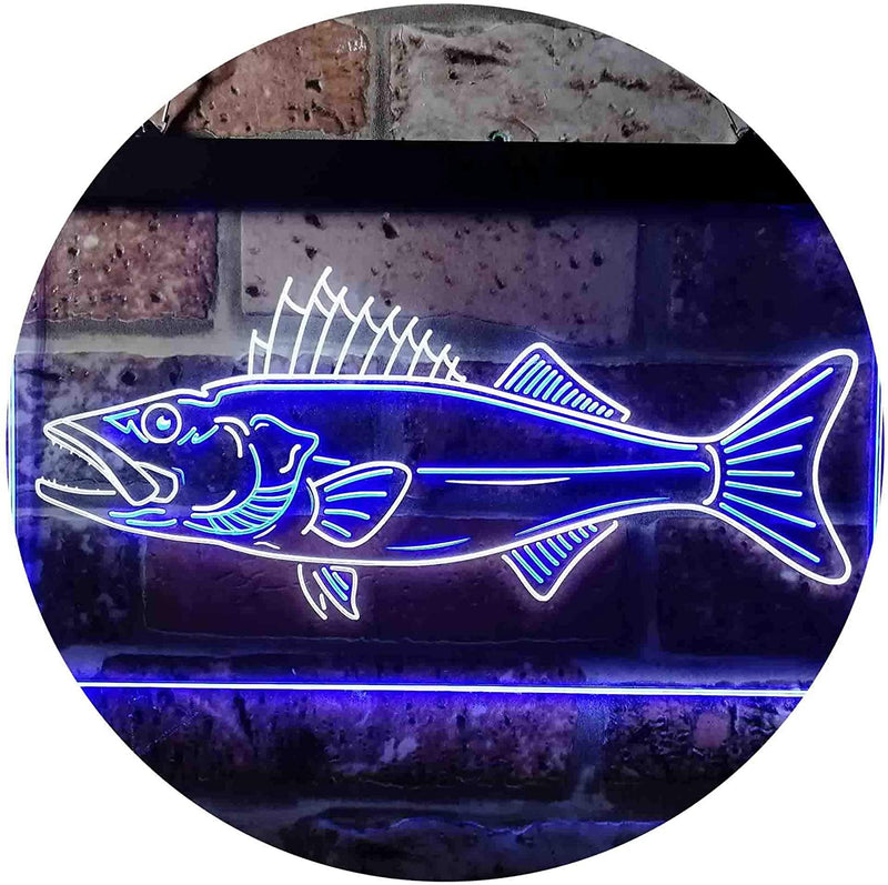 Walleye Fish Fishing Bait Store LED Light Sign - LED Gift Works