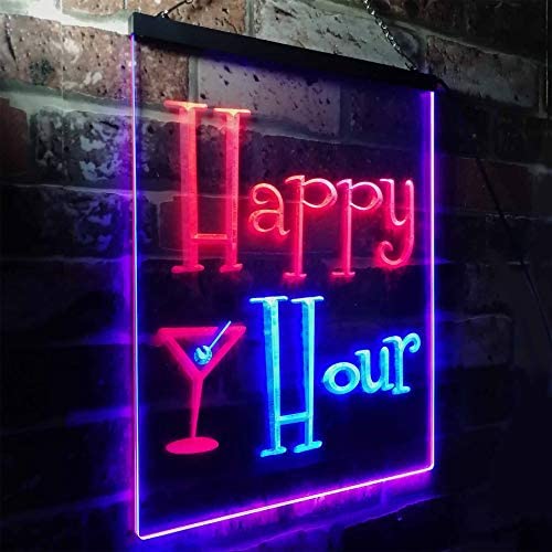 Happy Hour Cocktails Bar LED Light Sign - Way Up Gifts