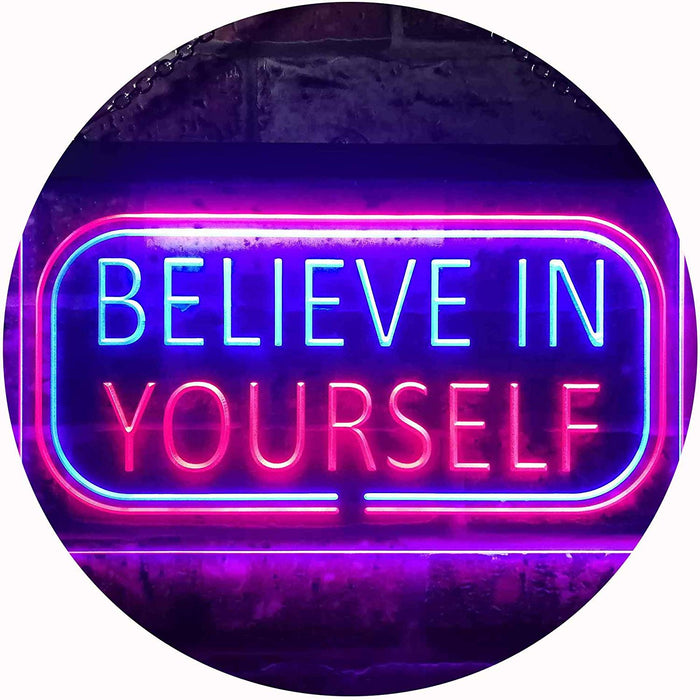 Motivational Quote Believe In Yourself LED Light Sign - Way Up Gifts