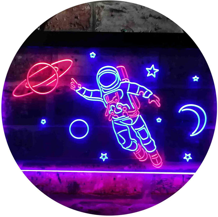 Astronaut Planets Stars Space Moon LED Light Sign - Way Up Gifts