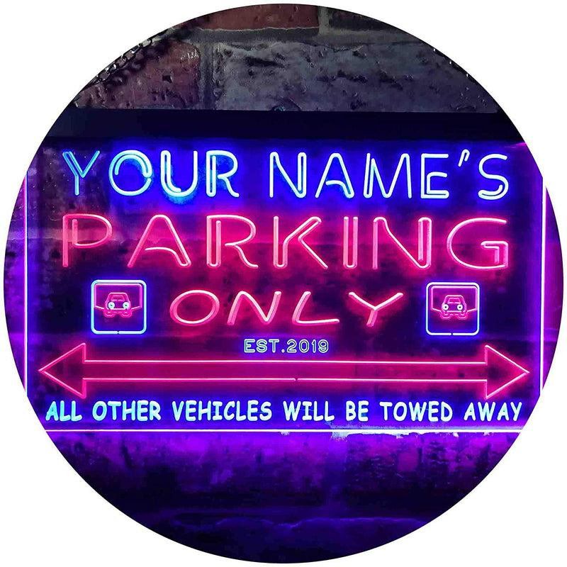 Personalized Parking Only LED Light Sign - LED Gift Works