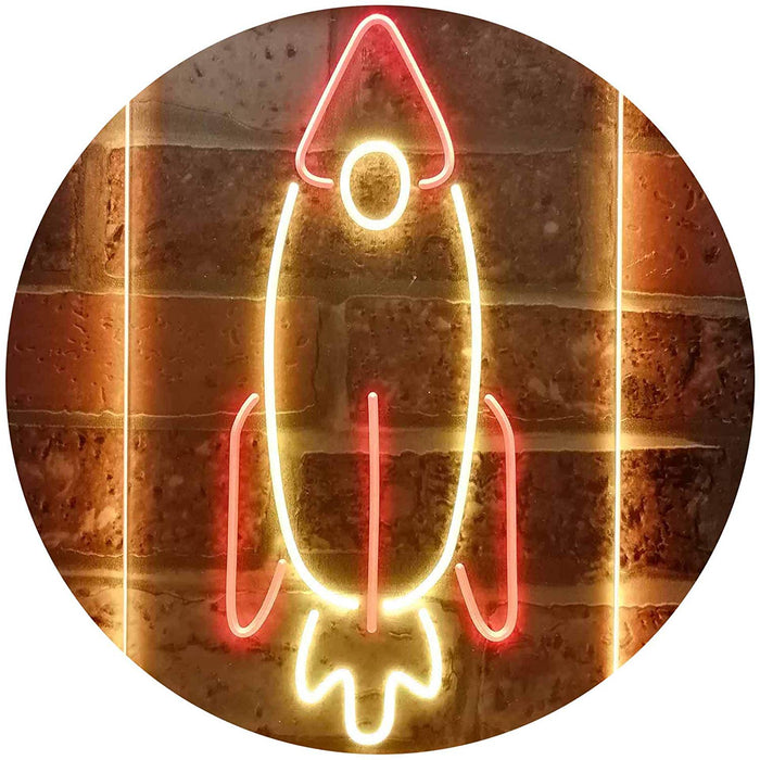 Space Shuttle Rocket Kids Wall Decor LED Light Sign - Way Up Gifts