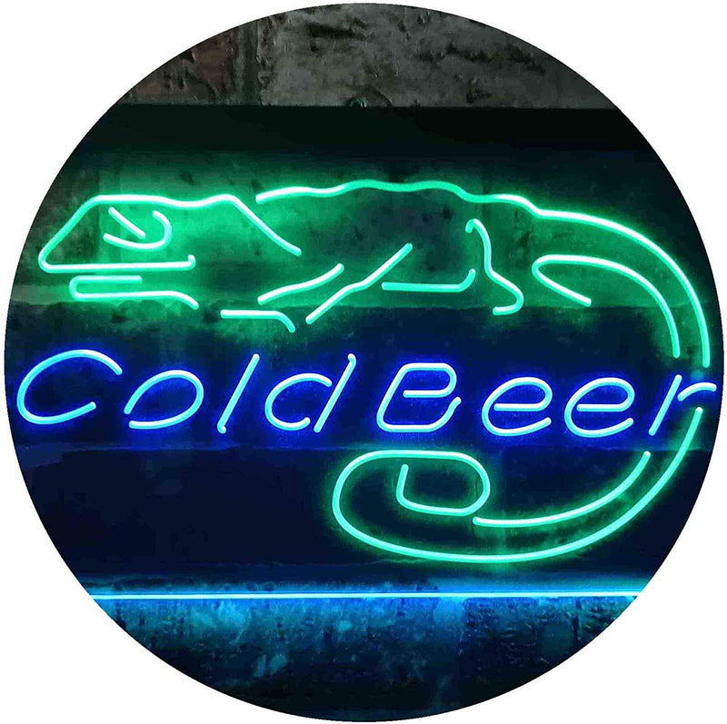 Lizard Cold Beer LED Light Sign - LED Gift Works