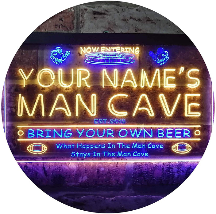 Personalized Sports Football Theme Man Cave LED Light Sign - Way Up Gifts