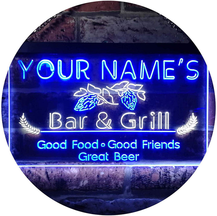 Personalized Bar & Grill LED Light Sign - Way Up Gifts