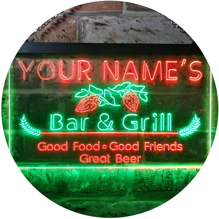Personalized Bar & Grill LED Light Sign - Way Up Gifts