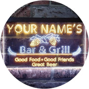 Personalized Bar & Grill LED Light Sign - LED Gift Works