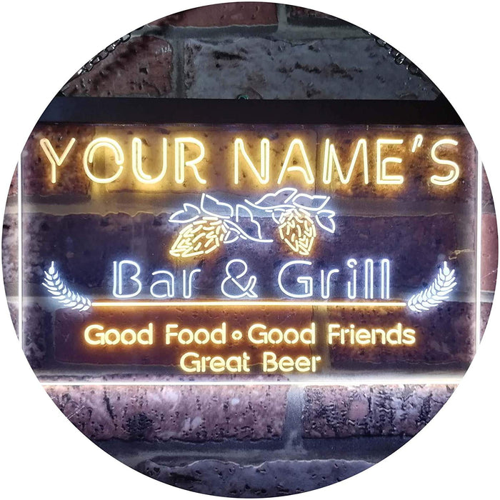 Personalized Bar & Grill LED Light Sign - Way Up Gifts