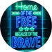 USA Home of The Free Because of The Brave LED Light Sign - Way Up Gifts