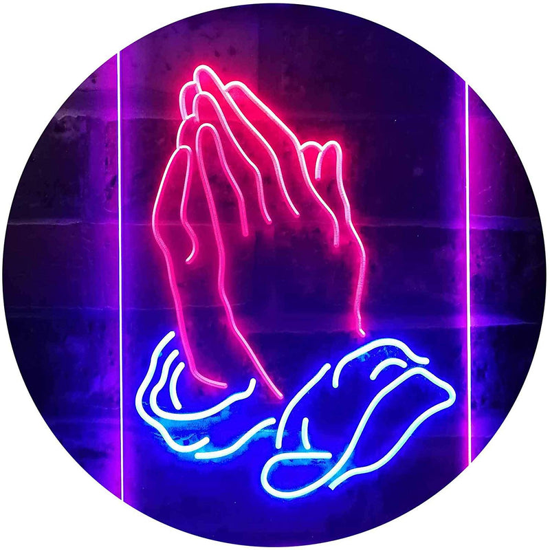 Religious Hands Praying LED Light Sign - LED Gift Works