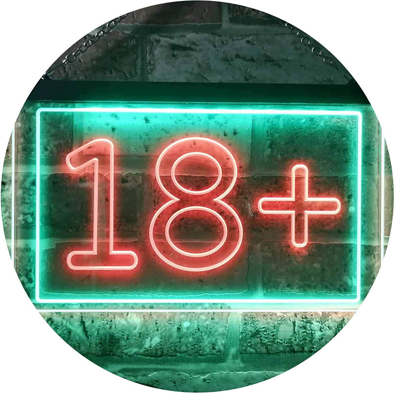 Adults Only 18+ LED Light Sign - LED Gift Works