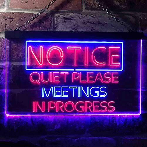 Quiet Please Meeting in Progress LED Light Sign - LED Gift Works