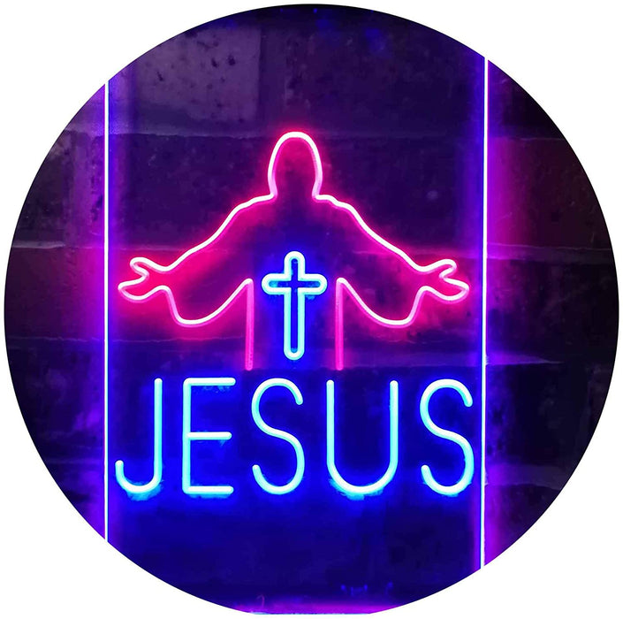 Jesus Saves Cross Church LED Light Sign - Way Up Gifts