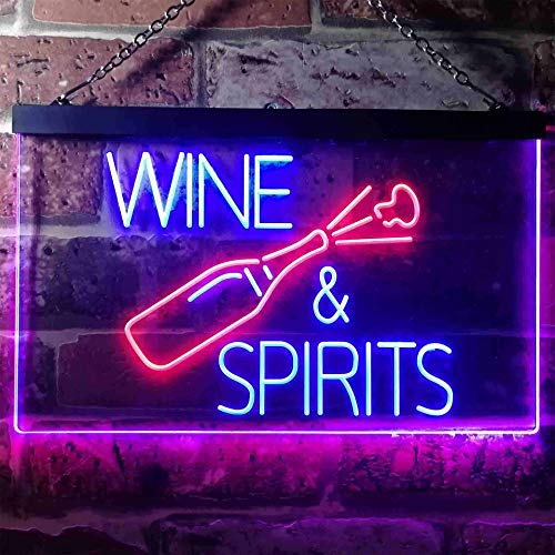 Wine and Spirits LED Light Sign - LED Gift Works