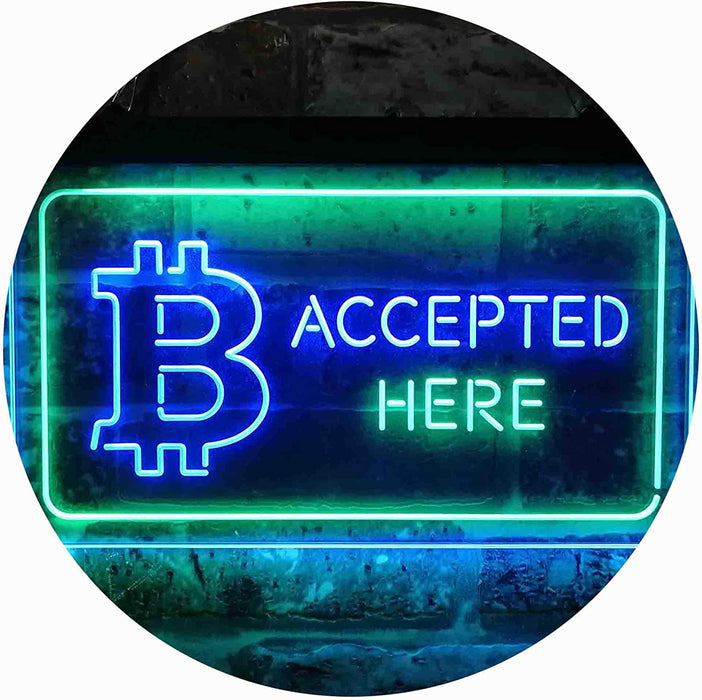 Bitcoin Accepted Here LED Light Sign - Way Up Gifts