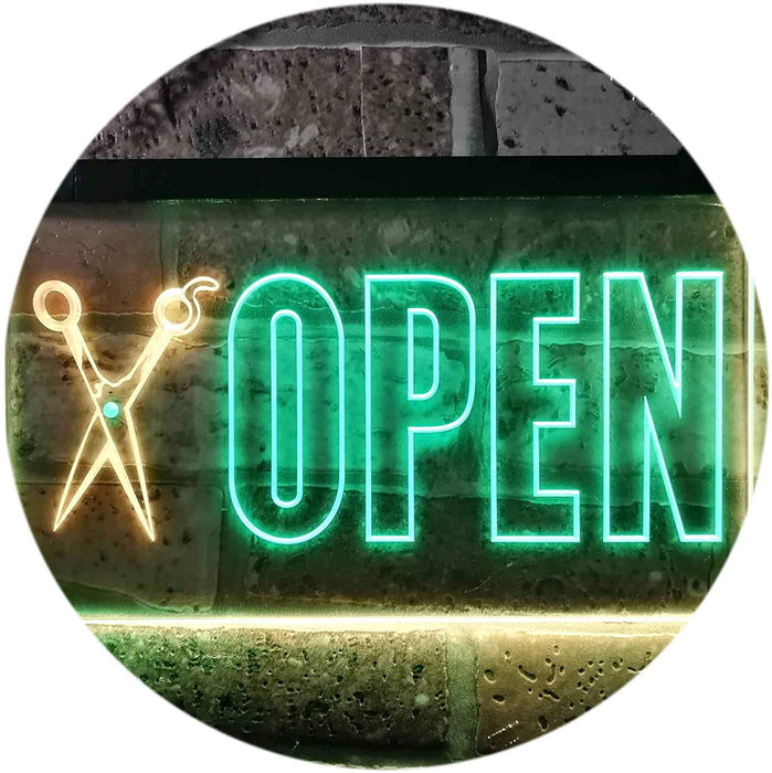 Barber Scissors Hair Cuts Open LED Light Sign - Way Up Gifts