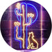 Cactus Wolf Coyote Howling Full Moon LED Light Sign - Way Up Gifts