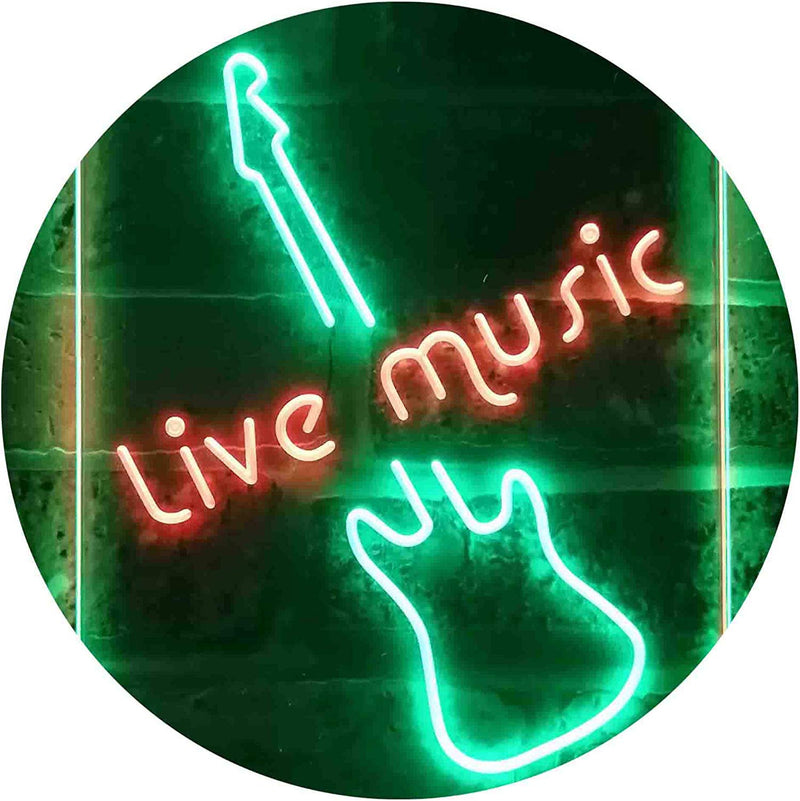 Guitar Live Music LED Light Sign - LED Gift Works